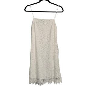 Mi Ami Womens Floral White Lace Overlay Mini Slip Dress Size L Coquette Y2K